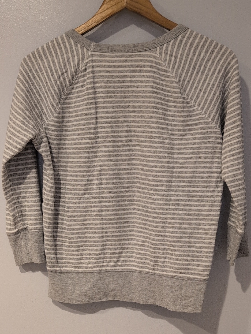 Standard James Perse Grey White Striped Double Layered Cotton Crewneck Size 2 - Picture 4 of 4